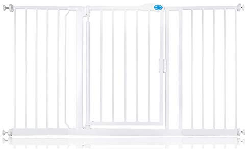Bettacare Auto Close Pet Gate, 147cm - 154cm, White, Pressure Fit Stair Gate for Dog & Puppy, Safety Barrier for Doors Hallways and Spaces, Easy Installation