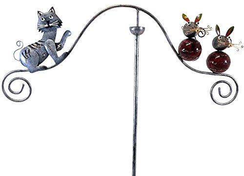 BWA Metall Garten Windspinner, Balance der Anteile - Anpirschen Katze und Mäuse