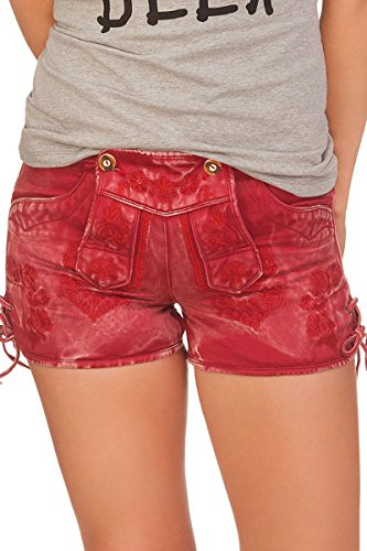 MarJo Trachten Damen Hose kurz - Tulia - rot, Größe 30