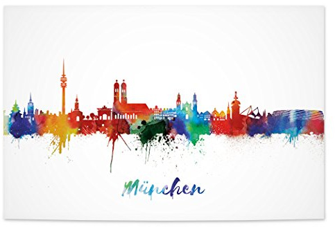 Kunstbruder Poster von München Münchener Stadt Städte Munich by Dichyk - Light - Wandposter Streetart 40x60cm