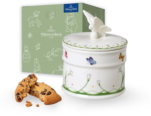 Villeroy & Boch – Colourful Spring Dose Klein, Gebäckdose Mit Deckel, Plätzchendose Keramik, Keksdose Mit Deckel Weiß, Porzellandose Mit Deckel Klein, Ostern Vorratsdose, Dose Mit Deckel, Porzellan