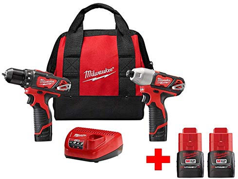 M12 12-Volt Lithium-Ion Cordless Drill Driver/Impact Driver Combo Kit (2-Tool) with Free M12 1.5Ah Battery (2-Pack)