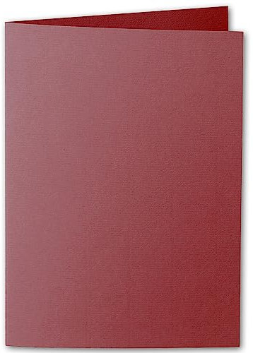 ARTOZ 25x DIN A5 Faltkarten - Weinrot (Rot) gerippt 148 x 210 mm Klappkarten hochdoppelt - Blanko Doppelkarte mit 220 g/m² edle Egoutteur-Rippung