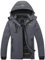 Wantdo Femme Veste de Ski Imperméable Voyage Coupe-Vent Manteau d'hiver Chaud avec Capuche Veste Randonnée Travail Veste de Snowboard Outdoor Gris XL