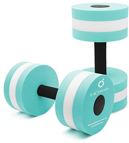 Water Dumbells, Aquatic Exercise Dumbell Set of 2 Water Aerobic Exercise Foam Dumbbells Pool Resistance Water Fitness Equipment for Weight Loss (Cyan)
