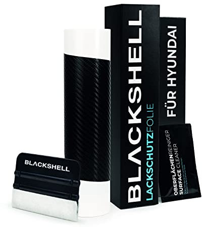 Blackshell® Ladekantenschutz Folie passend für Hyundai i20 | Typ GB | Bj. 2018-2020 (Facelift) Carbon Matt - passgenauer Stoßstangenschutz inkl. Set für Folierung