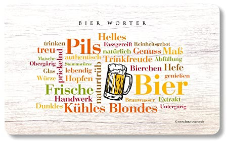 Frühstücksbrettchen Bier Wörter