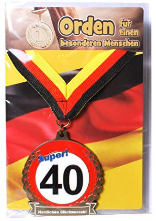 Udo Schmidt GmbH & Co Geburtstags Orden Super 40 Geburtstags Geschenk Scherzartikel LUSTIG Gag