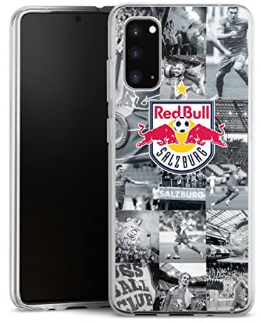 Silikon Hülle kompatibel mit Samsung Galaxy S20 Case transparent Handyhülle FC Red Bull Salzburg Red Bull Salzburg