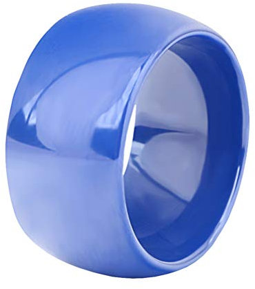 OAKKY Damen 11MM Breite Minimalistisch Ring Keramik Komfort Fit Klassik Einfach Glatt Verlobungs-Eheringe Blau Größe 60 (19.1)
