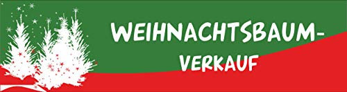 Melis-Folienwerkstatt Banner Weihnachtsbaum Tannenbaum Weihnachts-Baum – 300x80cm – P00006-004