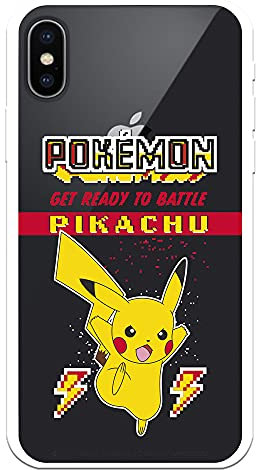 Schutzhülle für iPhone X – XS, offizielles Pokémon-Pikachu Get Ready to Battle. Wählen Sie das Design, das Ihnen gefällt, für Ihr iPhone X - XS