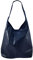 Freyday Damen Ledertasche Shopper Wildleder Handtasche Schultertasche Beuteltasche Metallic look BT02 (Blau Metallic Snake)