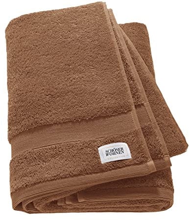 SCHÖNER WOHNEN Premium Duschtuch 70x140 cm - saugstark - Luxus Badetücher braun - 100% Baumwolle - als Handtuch-Set kombinierbar - Frottee Kinder - Öko-Tex