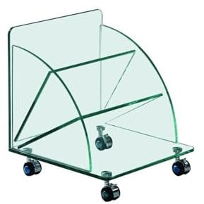 Mesa Coimbra, Baja, Ruedas, Cristal, 38 * 38 * 43 cms