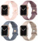 Adepoy 4 Pack Compatible for Apple Watch Series 10 Strap 46mm 49mm 45mm 44mm 42mm 41mm 40mm 38mm, Soft Silicone Snap Buckle Design Sport Band for iWatch SE Ultra2 Series 10 9 8 7 6 5 4 3 2 1