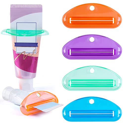LOVEINUSA Toothpaste Tube Squeezer, 4PCS Toothpaste Squeezer Roller Tool for Bathroom, Home Use, Assorted Colors