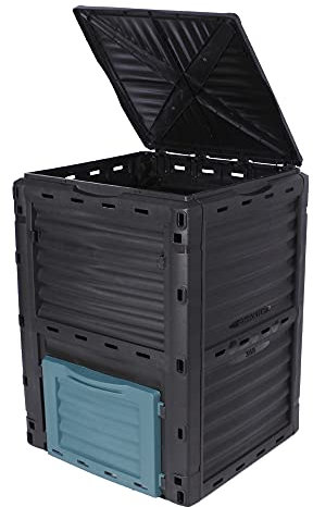 Garden Haven 300Litre/80Gal Garden Compost Bin Large Composter ECO Recycling Storage BPA-Free Black Organic Waste Weatherproof, Easy to Assemble no Tools required Black/Green Anti Oxidation Material