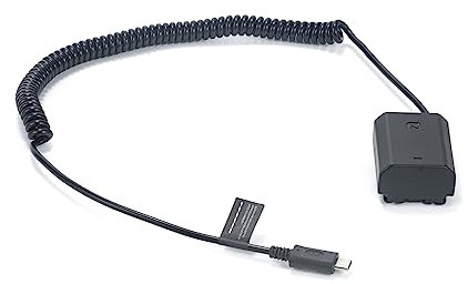 TILTA NP-FZ100 Dummy Battery to USB-C PD Power Cable Compatible with Sony A9 and A7R Camera DB-SYFZ-USBC
