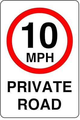 Route privée de 16 km/h - Plastique rigide de 1,2 mm haute visibilité et durabilité pour une utilisation en intérieur/extérieur (600 mm x 400 mm)