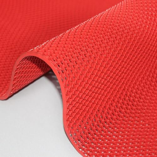 Fiunkes Tappetini Antiscivolo Tappetino per Piscina Tappetino Antiscivolo Tappetino per Interni ed Esterni Facile da Tagliare per Bagno, terrazza, Palestra, Garage, Spa, Ufficio, Scale,Rosso,3 * 3ft