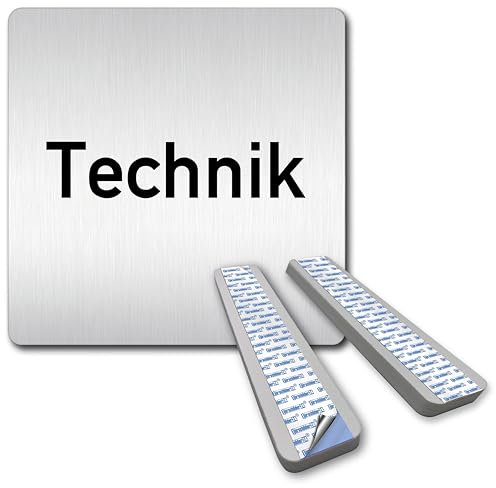 Türschilder24 XXL Schild - Türschild • 125 x 125 mm • Technik • 1,5 mm Aluminium Vollmaterial • 100% Made in Germany (Technik + Abstandshalter)