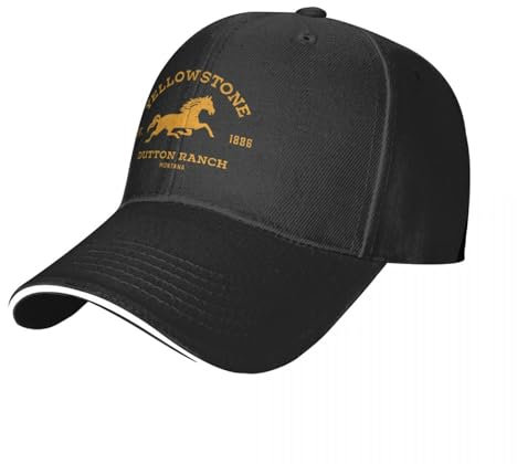 Outdoor Sport Caps Hut YellowtaneBaseball Cap Duton Ranch Baseball Cap Gold Montana Casual Cap Teen Hip Hop Hüte Sunproof Baseball Caps für Skaten und Tennis Sun Dad Golf