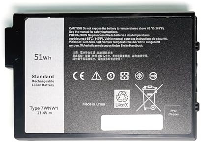 11.4V 51Wh 7WNW1 Laptop Batteries for Dell Latitude 7424 5424 5420 Rugged Extreme Series Notebook P85G P86G DMF8C 0DMF8C
