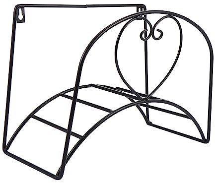 KITANDOVE Schlauch Schmiedeeisenrahmen Gartenschlauch Halterung Zaunhalterung Aufbewahrung Von Gartenschläuchen Für Schlauchwandhalterung Wasserschlauchhalter Auto Black