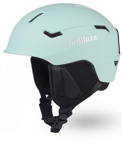 JetBlaze Skihelm Herren Damen Unisex Ski Helm Schneesporthelm mit Belüftungsöffnungen PC Schale EPS Kern für Skifahren Snowboard Schneehelm für Erwachsene Jugend Grün Size S