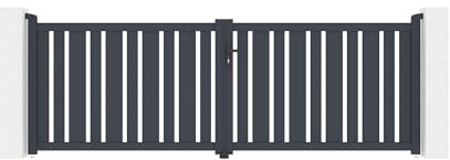 Casanoov Portail battant 3,5m VEYMONT H.120cm aluminium gris