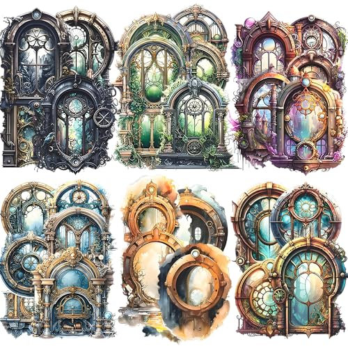 60 Vintage Sticker Pflanzen Blumen Vogel Aufkleber Fenster Blumenaufkleber Fensteraufkleber Flower Stickers Fenstersticker Fenster Sticker Stickerbögen Journaling Scrapbooking Sticker für Kinder