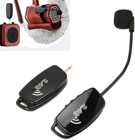 XUMIUZIY Microphone pour Instruments sans Fil, Micro Erhu sans Fil 2,4 G, Réduction du Bruit, Anti-interférence, Micro pour Violon, pour Instruments, Guitare Acoustique Erhu