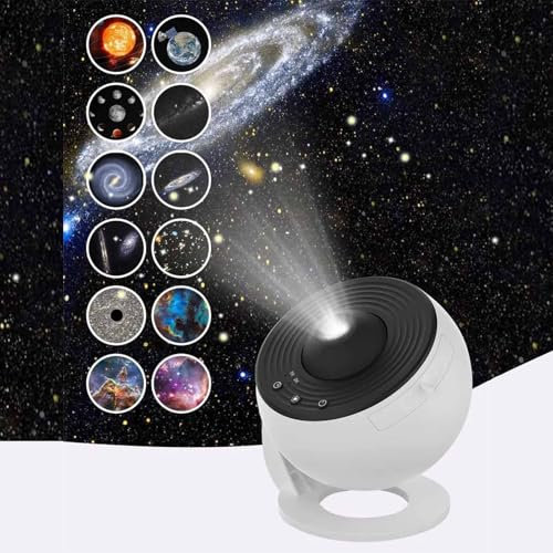 Projector for Bedroom, Starry Sky Projector Light with 12 Films, 360 Degree Rotation Ceiling Projector with Timing Function, Christmas Birthday Gift Room Decor