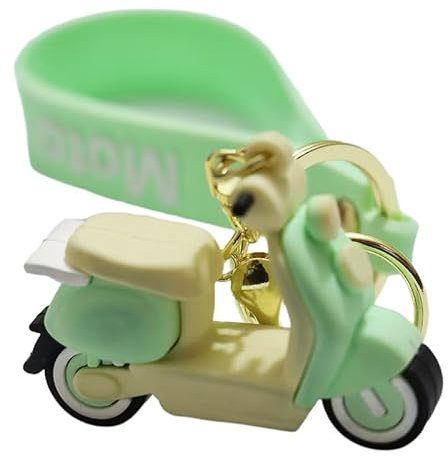 LOFTLED Lot de 4 porte-clés en caoutchouc souple PVC pour moto - Amusant et durable - Cadeau mignon pour les amateurs de moto, vert, Small