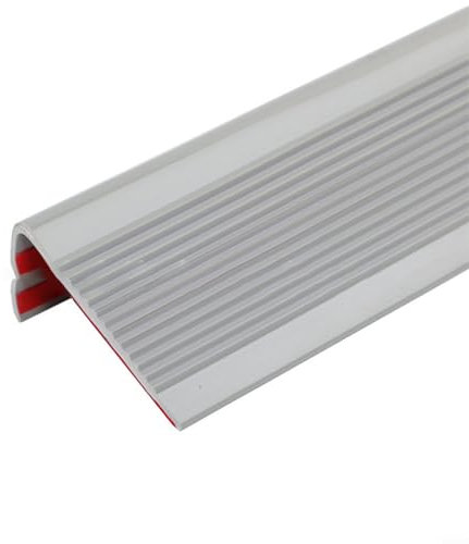 Gdfnmogo Striscia di gomma per scale in gomma, antiscivolo, protezione per bordi per piastrelle in legno, metallo, vetro, scale per interni ed esterni, sicurezza domestica, lunghezza 100 cm (grigio)