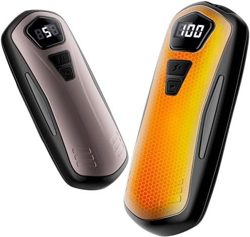 Handwärmer Elektrisch 2er Set,Taschenwärmer Wiederverwendbar mit 6000mAh,5 Heizmodi,Tragbarer USB Handwärmer Aufladbar,Hand Warmers Outdoor Camping Heizung Geschenk für Frauen Männer
