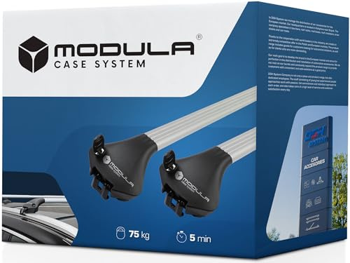 Modula Dachträger Autogepäckträger RELINGTRÄGER kompatibel mit Renault Talisman GRANDTOUR Kombi 2016-2022 max 75 kg 78-119 cm Aluminium