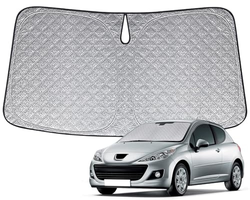 Parasol de Ventana Delantera de Coche Repuesto para Peugeot 207 2006-2015, Parasol para Parabrisas de Coche en el Interior Plegable, Protección UV Reflectante contra el Polvo