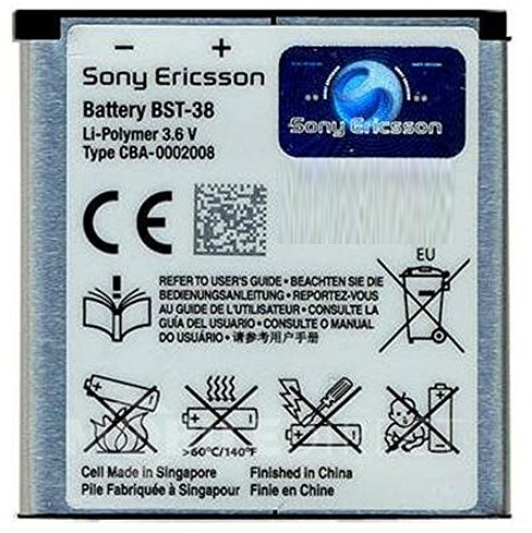 Original Battery BST-38 BST38 for Sony Ericsson C902 | K770i | K850i | R300i | S500i | T303 | T650i | W580i | W760i | W980 | Z770i