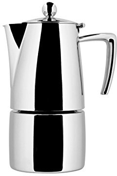Ilsa Slancio Glänzende Kaffeemaschine, mit Induktionsboden, Edelstahl, Silber, für 6 Tassen