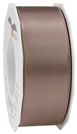 Präsent C.E. Pattberg Satin Taupe, 25 m Satinband zum Einpacken von Geschenken, 40 mm Breite, Geschenkband zum Dekorieren & Basteln, Dekoband, Anlass