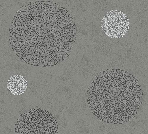 A.S. Création Vliestapete mit Glitter Life Tapete 10, 05 M x 0, 53 M Grau metallic Made in Germany 960403 96040-3