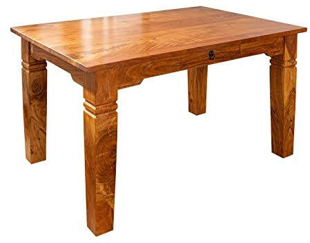 MASSIVMOEBEL24.DE | Oxford Esstisch SUNO Akazie Beine 11x11 - Verschiedene Größen und Farben, Farbe:Hellbraun lackiert, Größe:140x90 cm