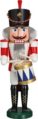 Rudolphs Schatzkiste Nußknacker Trommler bunt HxBxT = 39x13x14cm NEU Weihnachten Seiffen Nutcracker Nüsse Erzgebirge Winter Dekoration Holzkunst Holz Weihnachtsmann Christmas Walnuss