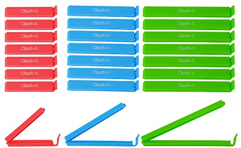 Clinch-It CI-10002-S4 Bag Sealer Closure Clips - Keep Food Fresh, Set of 24