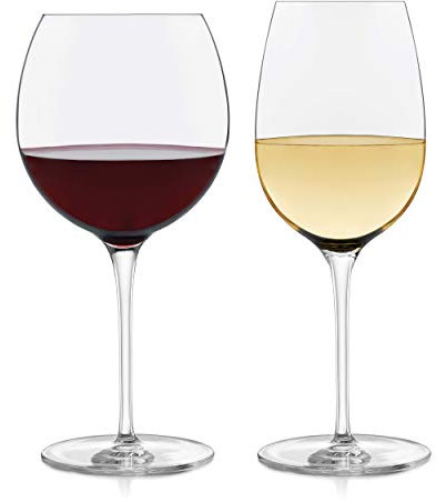 Libbey Signature Rot- und Weißweingläser 12er Set, Elegante Spülmaschinenfeste Glas Weingläser Party Weingläser für Geburtstag, Hochzeit, & Mehr