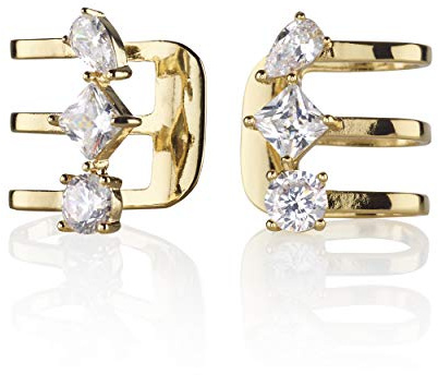 Namana Ohrclips, 18 Karat vergoldet oder Silberfarben, Ohrringe ohne Ohrloch, Ohrmanschetten-Set mit Cubic Zirkonia Edelsteinen für Sie