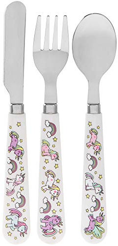 lesser and pavey Cubertería Infantil | Unicornio | 1 juego-3x16x1 cm Accesorio, Resina, Multicolor