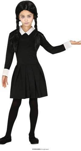 FIESTAS GUIRCA | Gothic Girl Fancy Dress Costume for Children - Dress for Girls - Student and Schoolgirl Costumes for Halloween, Carnival, Movie and TV Parties - Ideal for World Book Day